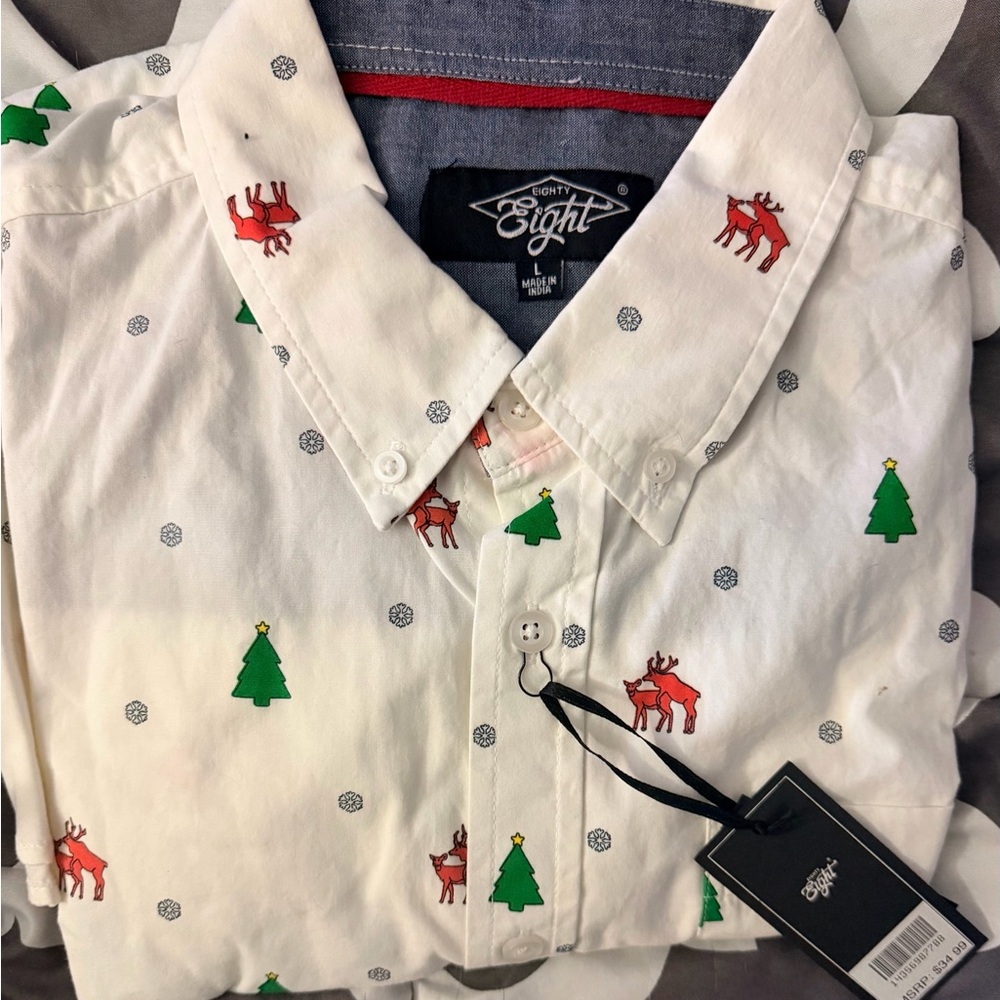 Men's Fun Christmas Button Down